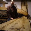 Recycled urban timber- Hormbeam and Black Walnut table top